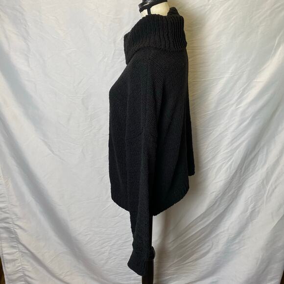 wonderly Women's Knit Cowl Neck Sweater Medium Black Soft Chenille Pullover - Picture 6 of 12